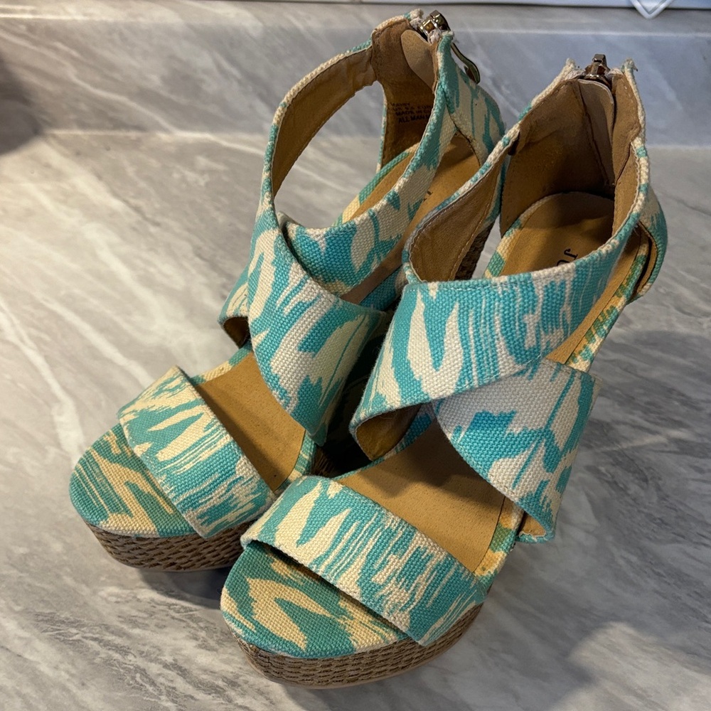 JustFab wedge heel sandal.